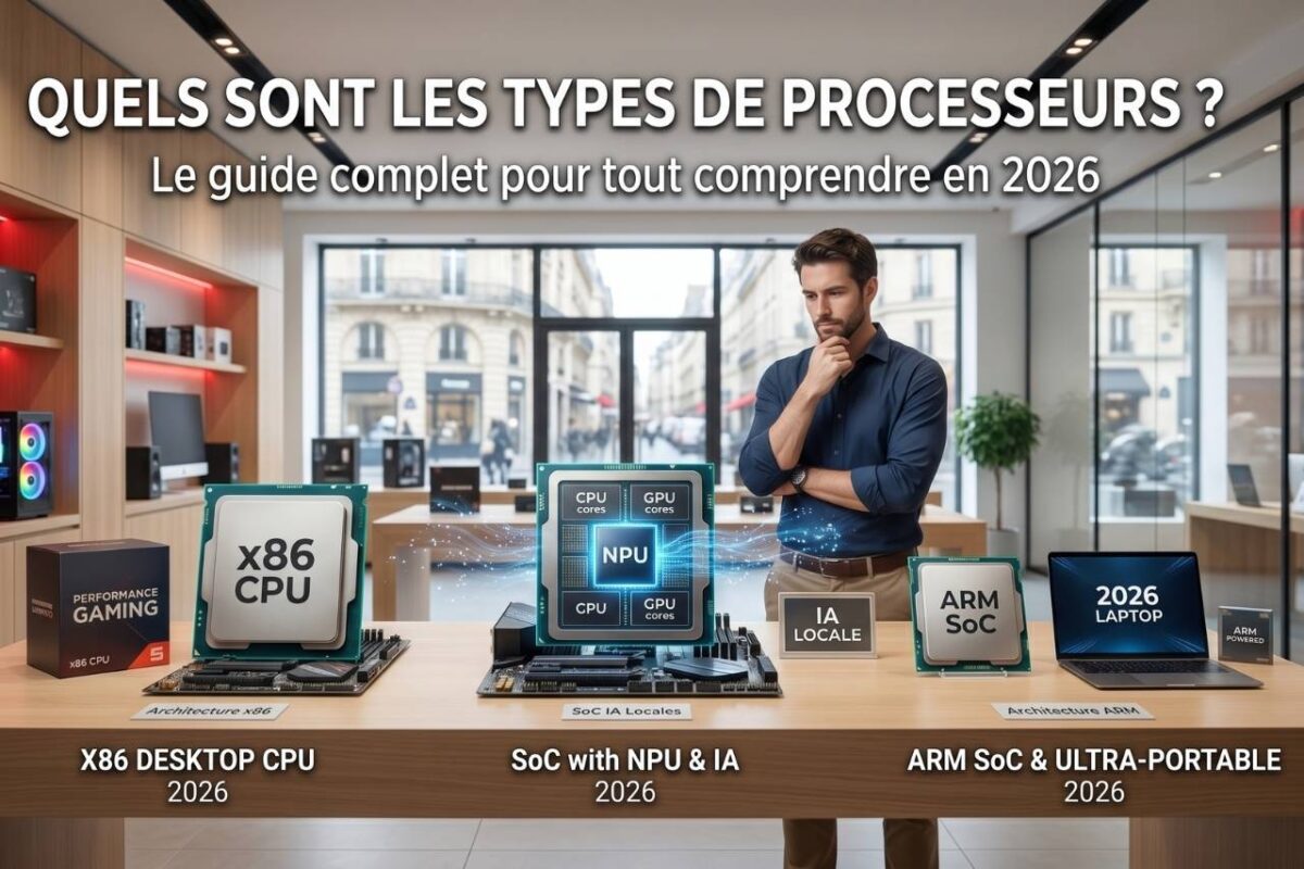 Cover Blog Grosbill Quels sont les types de processeurs Le guide complet 2026