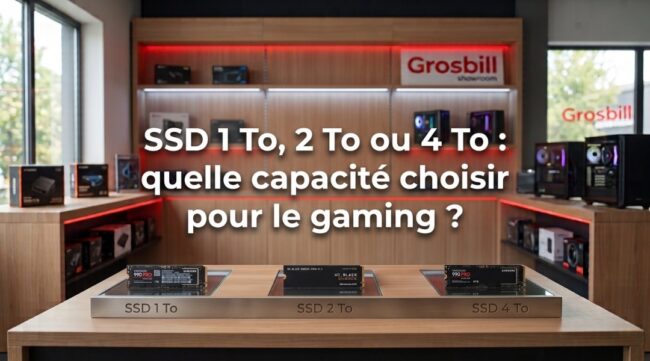 Cover Blog Grosbill SSD 1 To, 2 To ou 4 To quelle capacité choisir pour le gaming