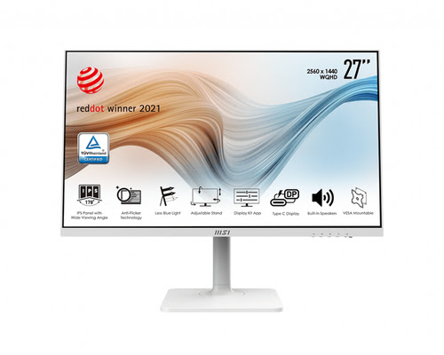 Grosbill Ecran PC MSI Modern MD271QPW - 27" IPS/5ms/QHD/DP/HDMI/USB-C/HP