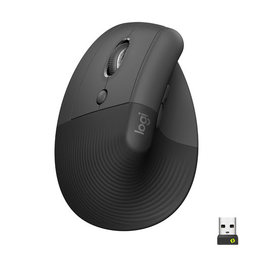 image produit Logitech Lift Left Ergonomique Silencieuse - Graphite/Sans Fil Grosbill