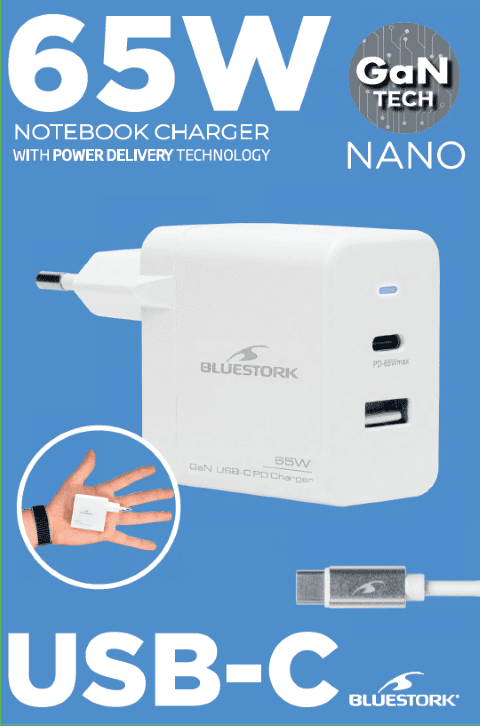 Bluestork 65W USB C - Blanc/Détachable  (PW-NB-65-C-GAN-W) - Achat / Vente Accessoire alimentation sur grosbill.com - 9