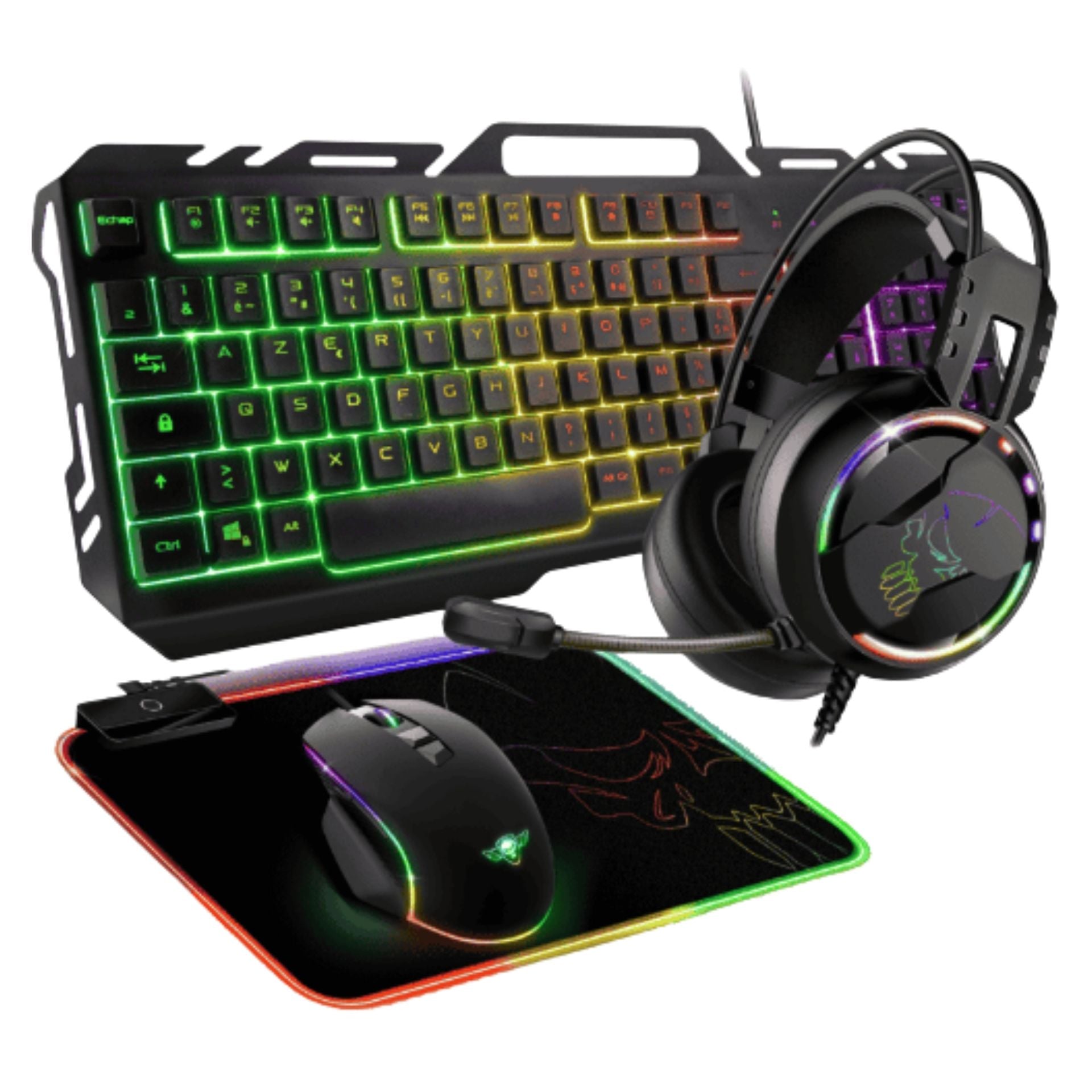 Pack Peripheriques Spirit Of Gamer 4 en 1 Ultimate 300 - Clavier/Souris/Tapis/Casque Grosbill