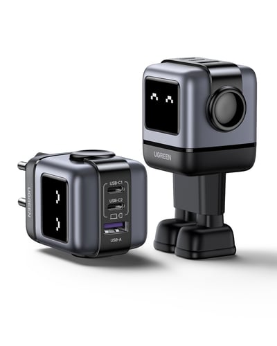 UGREEN Chargeur secteur robot 3 ports - 65W - Gris/Noir (25685B) - Achat / Vente Chargeur sur grosbill.com - 4