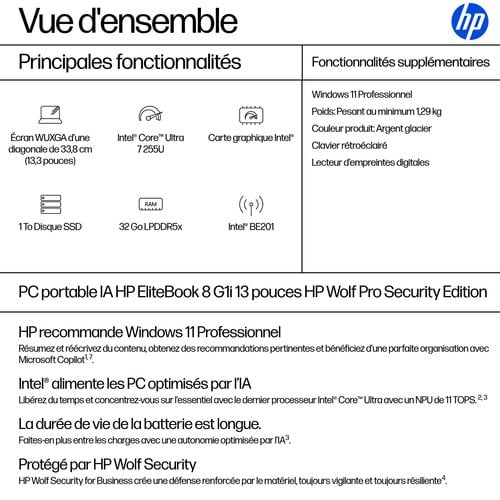 ELITEBOOK 8 G1 U7-255U - Achat / Vente sur grosbill.com - 3