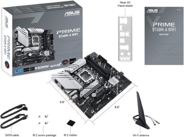 Asus PRIME B760M-F WIFI Micro-ATX  - Carte mère Asus - grosbill.com - 2