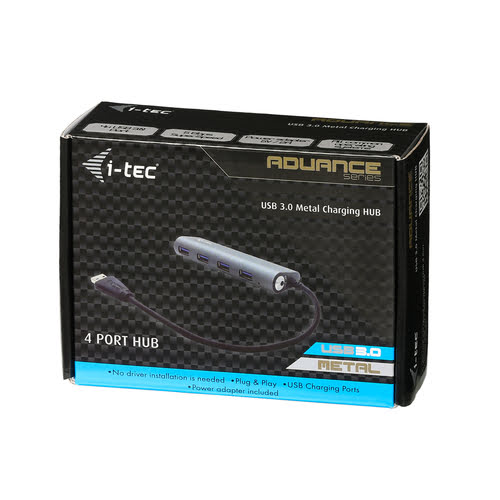 I-TEC USB 3.0 Metal Charging HUB 4 Port with power adaptor 4xUSB charging port. For Tablets Notebook - Achat / Vente sur grosbill.com - 5