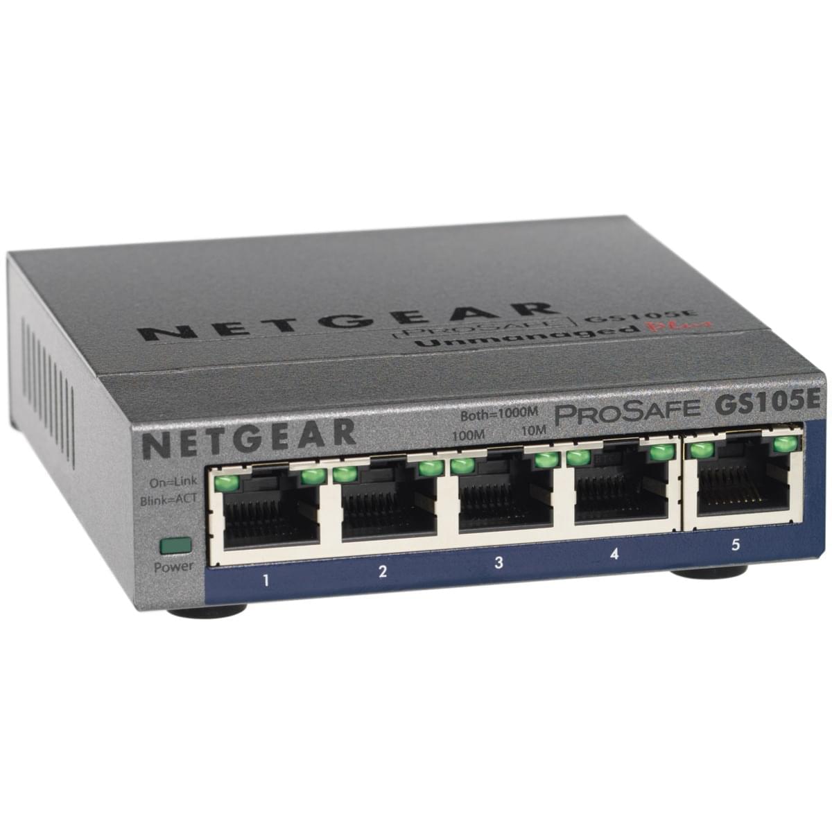 Switch Netgear 5 ports 10/100/1000 GS105E v2# - grosbill.com - 0