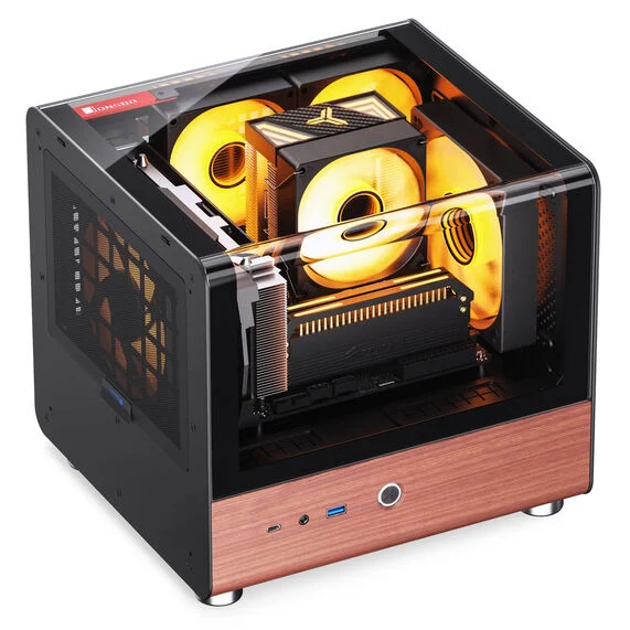Jonsbo TK-0 TG Black/Wood Noir - Boîtier PC Jonsbo - grosbill.com - 3