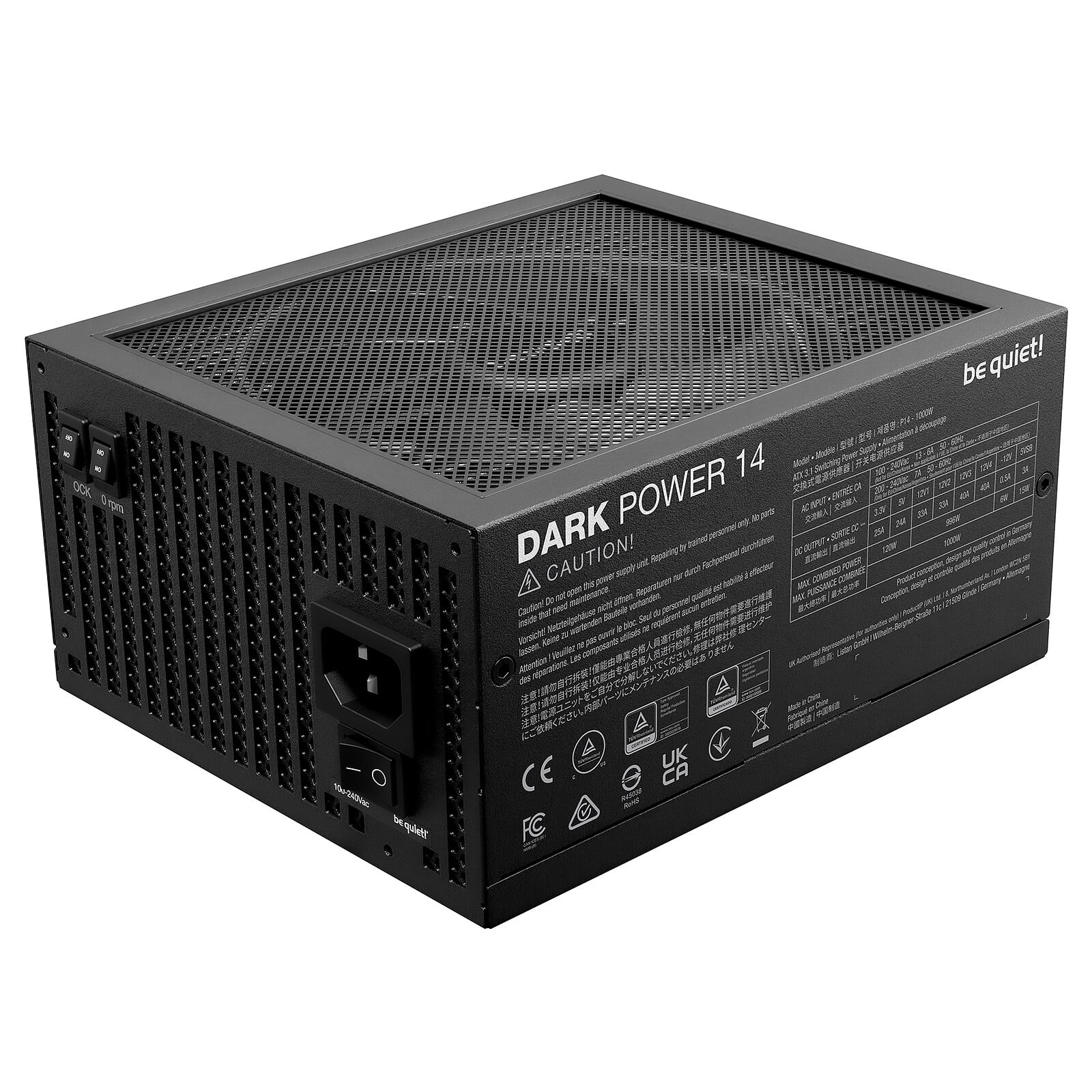 be quiet! ATX 1000W Dark Power 14 80+ Cybenetics Titanium (BP020EU) - Achat / Vente Alimentation sur grosbill.com - 1