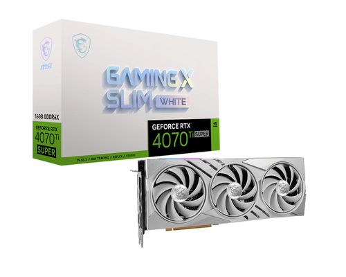 image produit MSI GeForce RTX 4070 Ti SUPER 16G GAMING X SLIM WHITE Grosbill