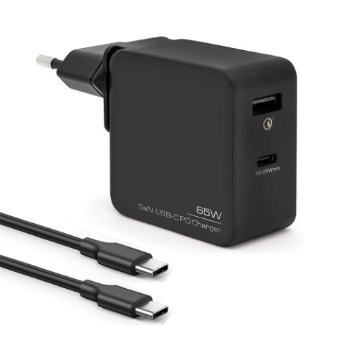 Alimentation universelle - Noir/USB/USB-C/65W - Bluestork - 1
