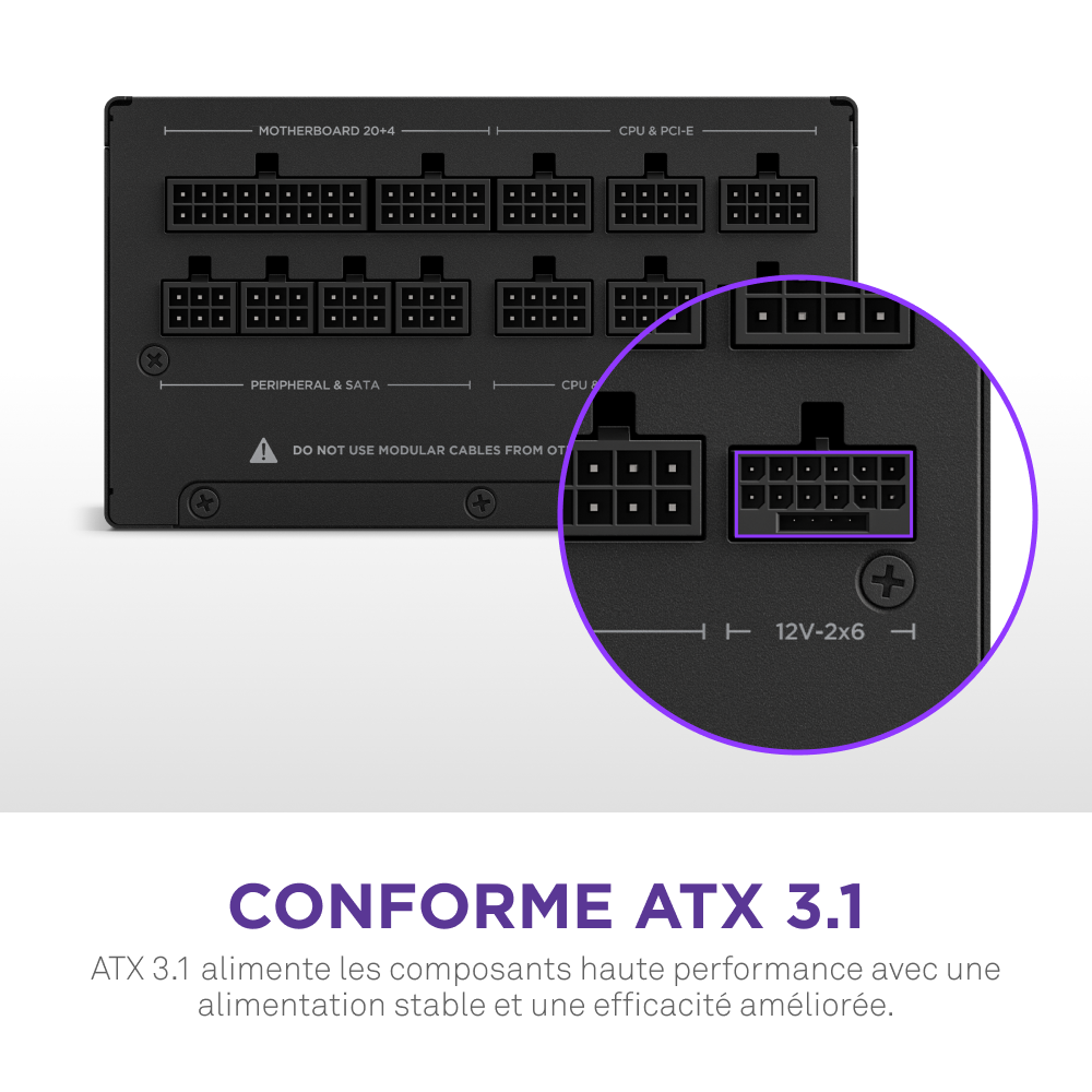 NZXT 80+ Gold (850W) - Alimentation NZXT - grosbill.com - 7