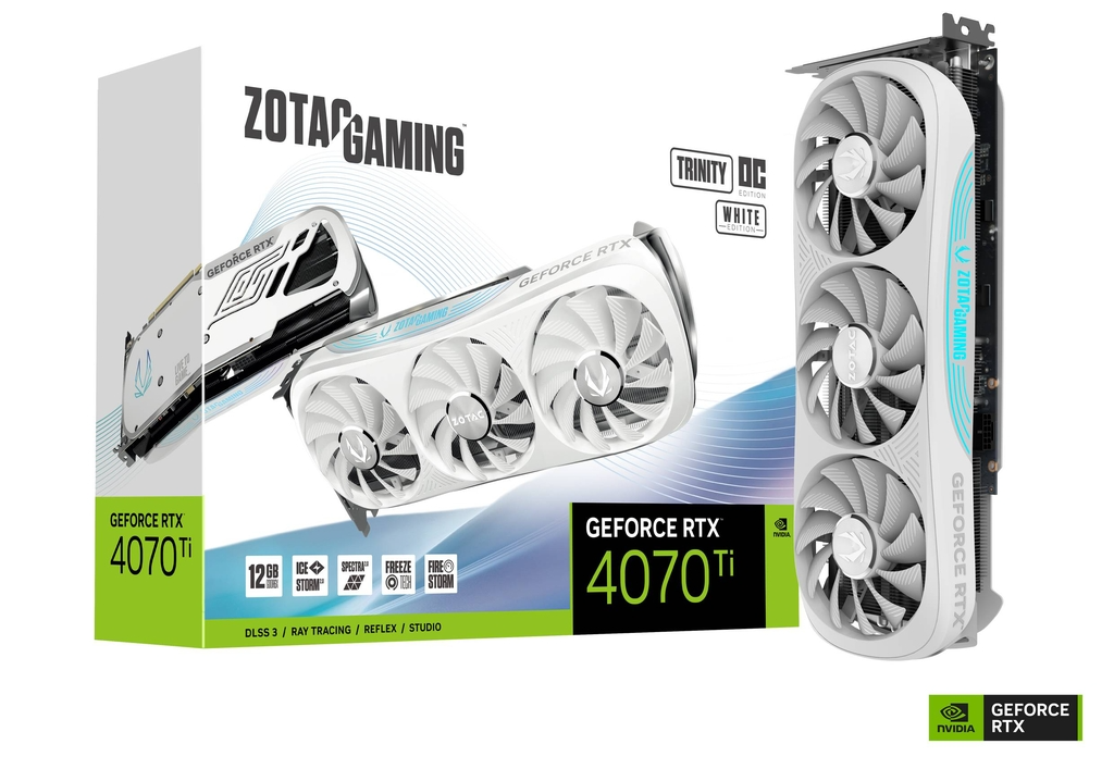 image produit ZOTAC RTX 4070 Ti Trinity OC white - 4070Ti/12G/HDMI/DP Grosbill