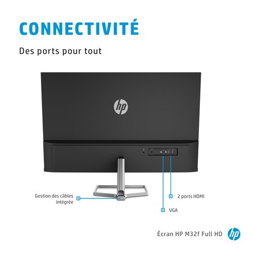 HP M32f FHD 80 cm (31.5") 1920 x 1080 pixels Full HD - Achat / Vente sur grosbill.com - 8