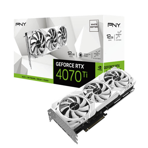 image produit PNY RTX 4070 Ti 12GB VERTO Triple Fan White Edition  Grosbill