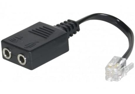  Adaptateur RJ9 vers 2x Jack 3.5mm
