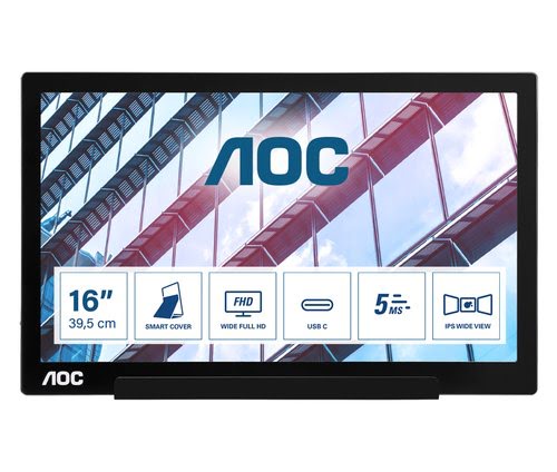 AOC 01 Series I1601P 15 6 LED Full HD 5 ms Silver Black