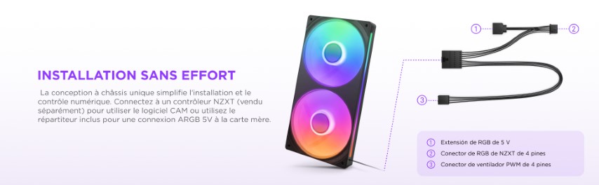 NZXT F360 RGB Core Fan (Single Frame) - Ventilateur boîtier NZXT - 8