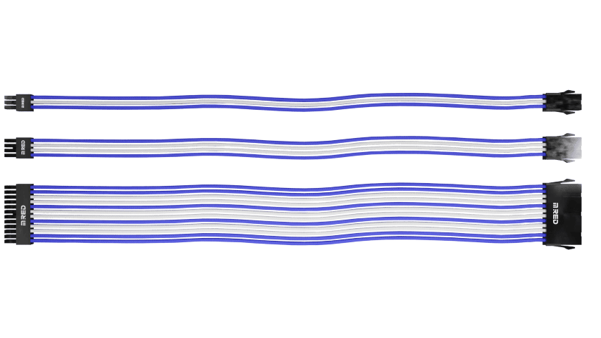 M.RED Kit extension 7 Câbles tressés Ultimate - Blanc Bleu (KEX-01WU) - Achat / Vente Accessoire alimentation sur grosbill.com - 5