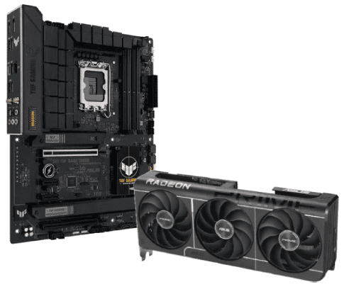 PRIME 9070 16G EVO OC + TUF GAMING B760-PLUS WF D4 - grosbill.com - 0