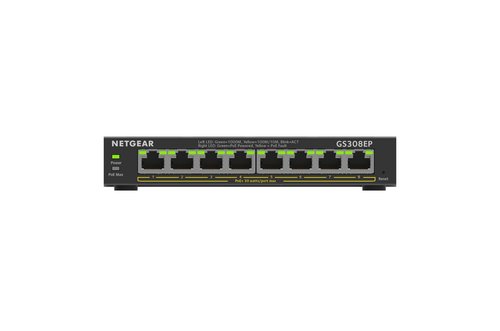 Switch Netgear 8-Port Gigabit Ethernet PoE+ Plus Switch (GS308EP) - 8 (ports)/10/100/1000/Avec POE/Manageable/8 - 0