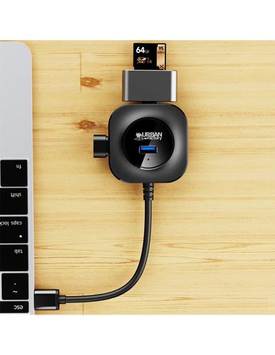 MINI USB 3.0 HUB 4 PORTS BLACK - Achat / Vente sur grosbill.com - 4