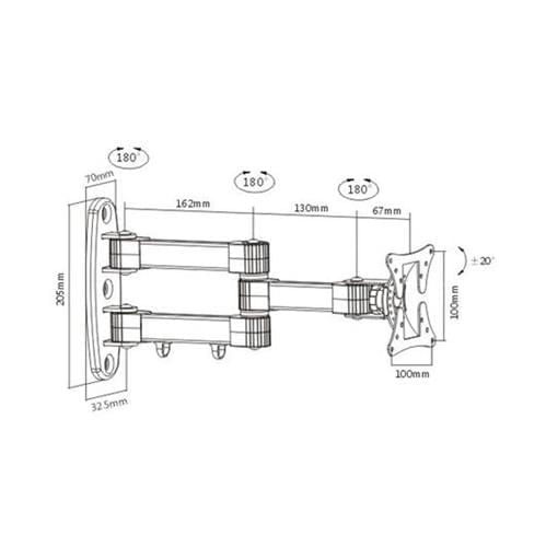 Support mural articulé 3 axes pour écran 13"-27"  - Accessoire écran - 1