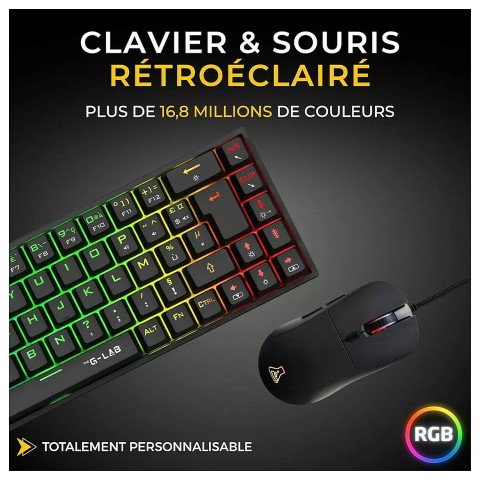 The G-LAB Combo Titanium - Pack Clavier/Souris - grosbill.com - 2