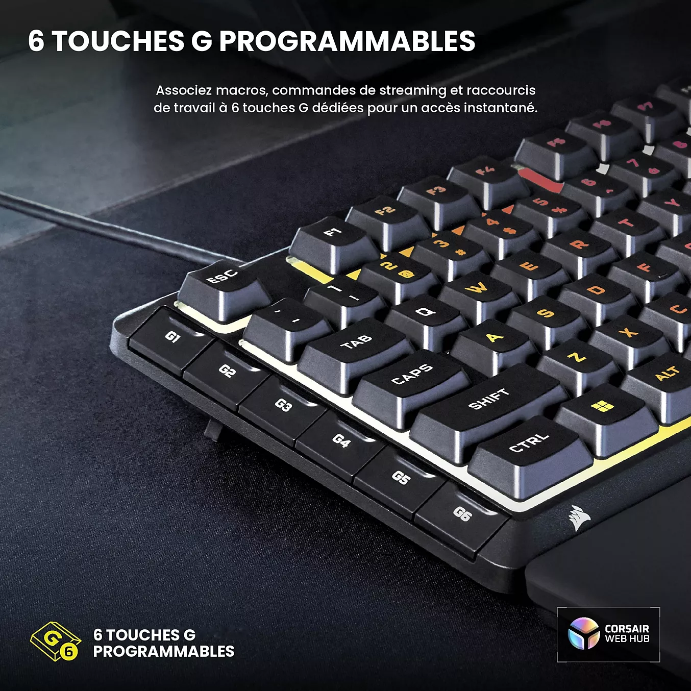 Corsair Skiff 100 Plus - Clavier PC Corsair - grosbill.com - 7