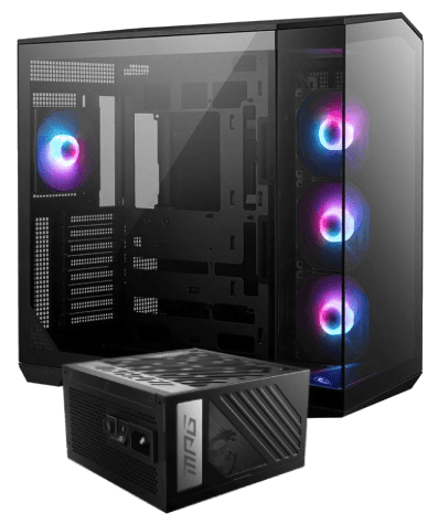 MSI MAG PANO 100R PZ Noir + MPG A1000GS PCIE5 Noir Noir - Boîtier PC - 0
