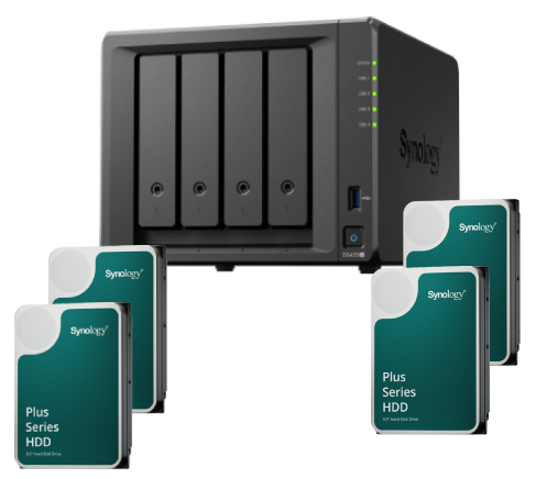 Serveur NAS Synology DS425+ - 4 Baies avec 4 disques de 2To SATA III Grosbill
