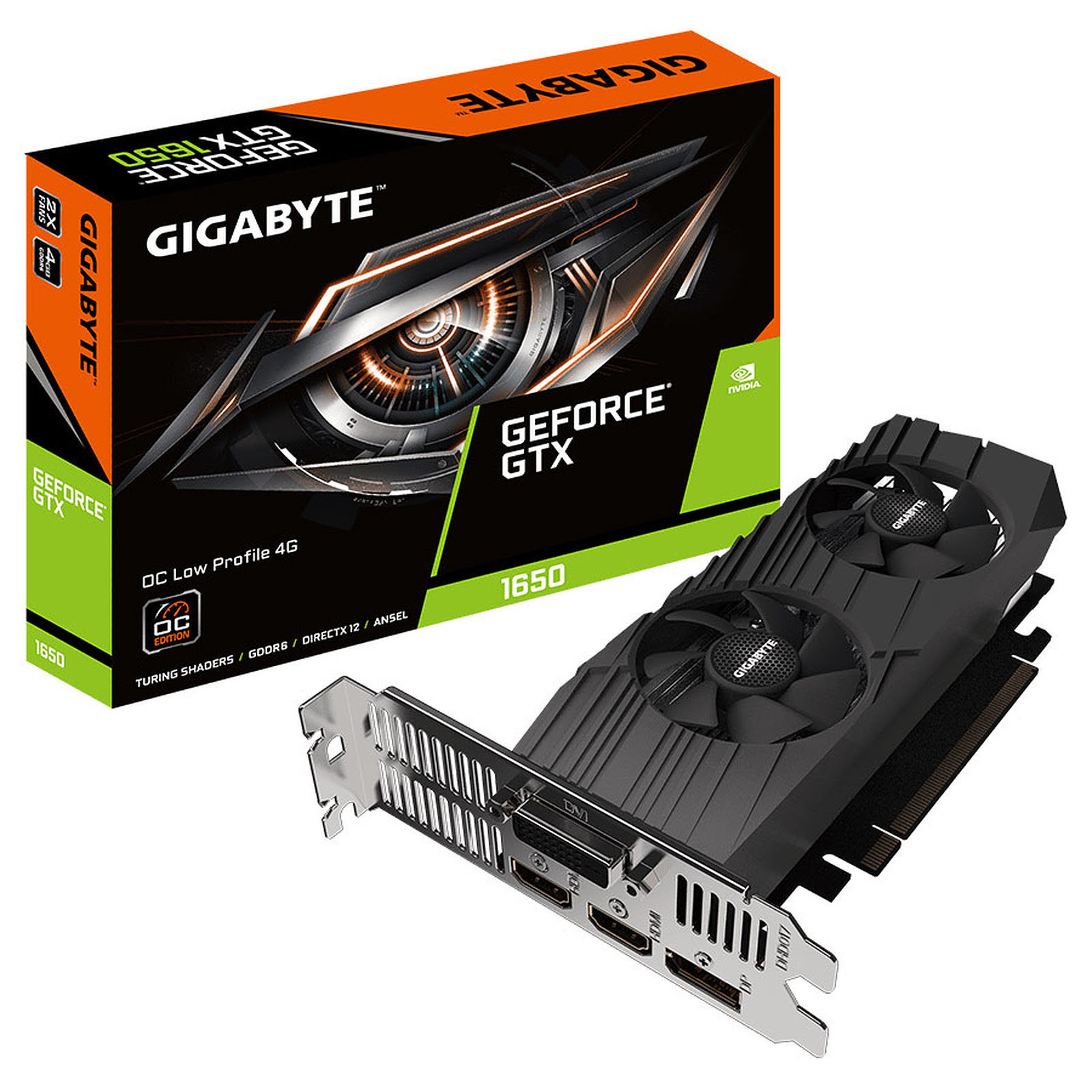 Gigabyte GTX 1650 D6 OC 4G LP  - Carte graphique Gigabyte - 0