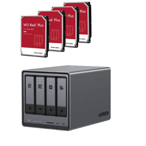 UGREEN DXP4800 - 4 Baies avec 4 disques 4To WD RED PLUS  - Serveur NAS - 0