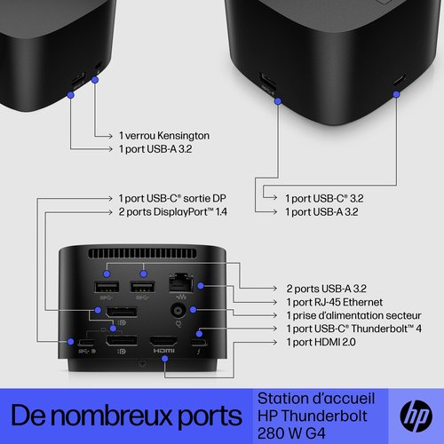 HP TB 280W G4 Dock wCombo Cable-EURO - Achat / Vente sur grosbill.com - 15