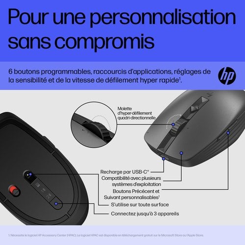 HP 715 RECHBL Mult-Dvc Bluetooth Mouse E - Achat / Vente sur grosbill.com - 13