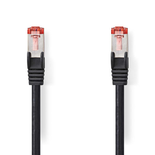 Cable RJ45 male/male - CAT6 S/FTP - Noir - 1m - 0