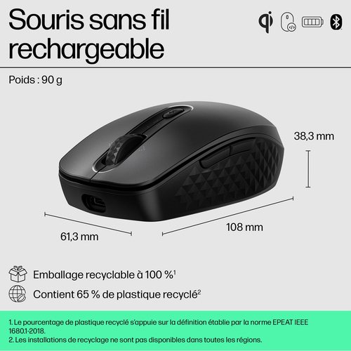 HP 690 Qi-Charging Wireless Mouse - Achat / Vente sur grosbill.com - 9