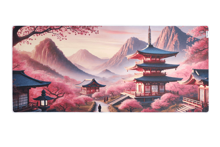 The G-Lab Tapis De Souris Pad Temple Xxl 900X400 Base Antidérapante Temple Japonais - Image 4