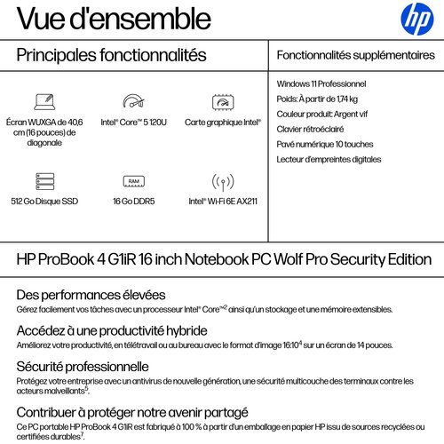 PROBOOK R16 U5-120U - Achat / Vente sur grosbill.com - 3