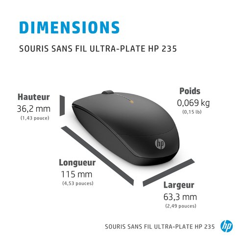 HP 235 SLIM WRLS MOUSE - Achat / Vente sur grosbill.com - 3