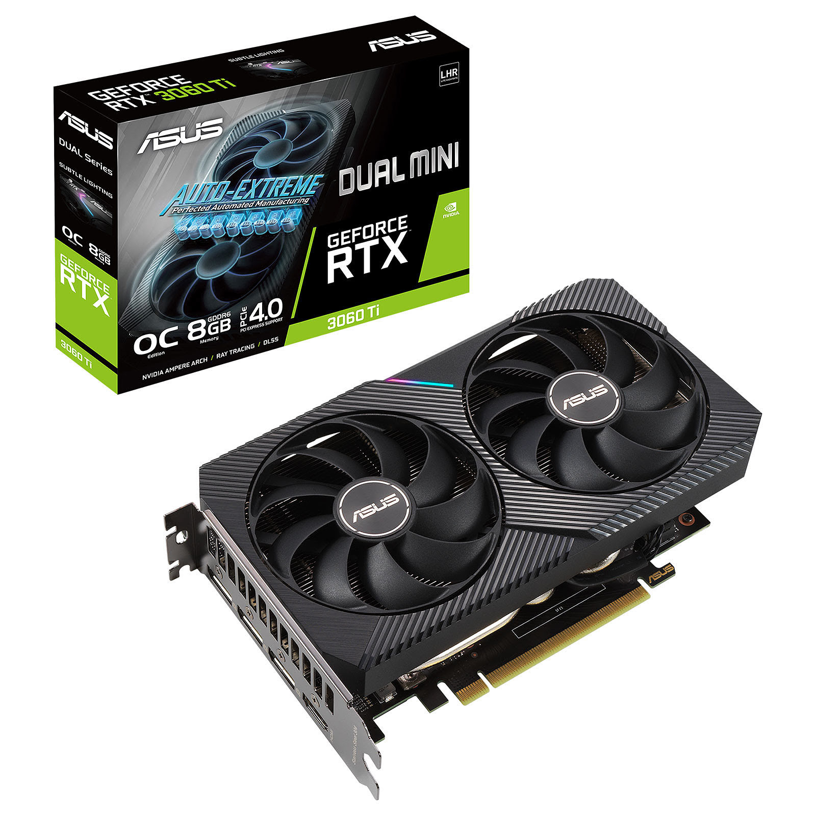 Asus DUAL-RTX3060TI-O8G-MINI-V2 LHR  - Carte graphique Asus - 0