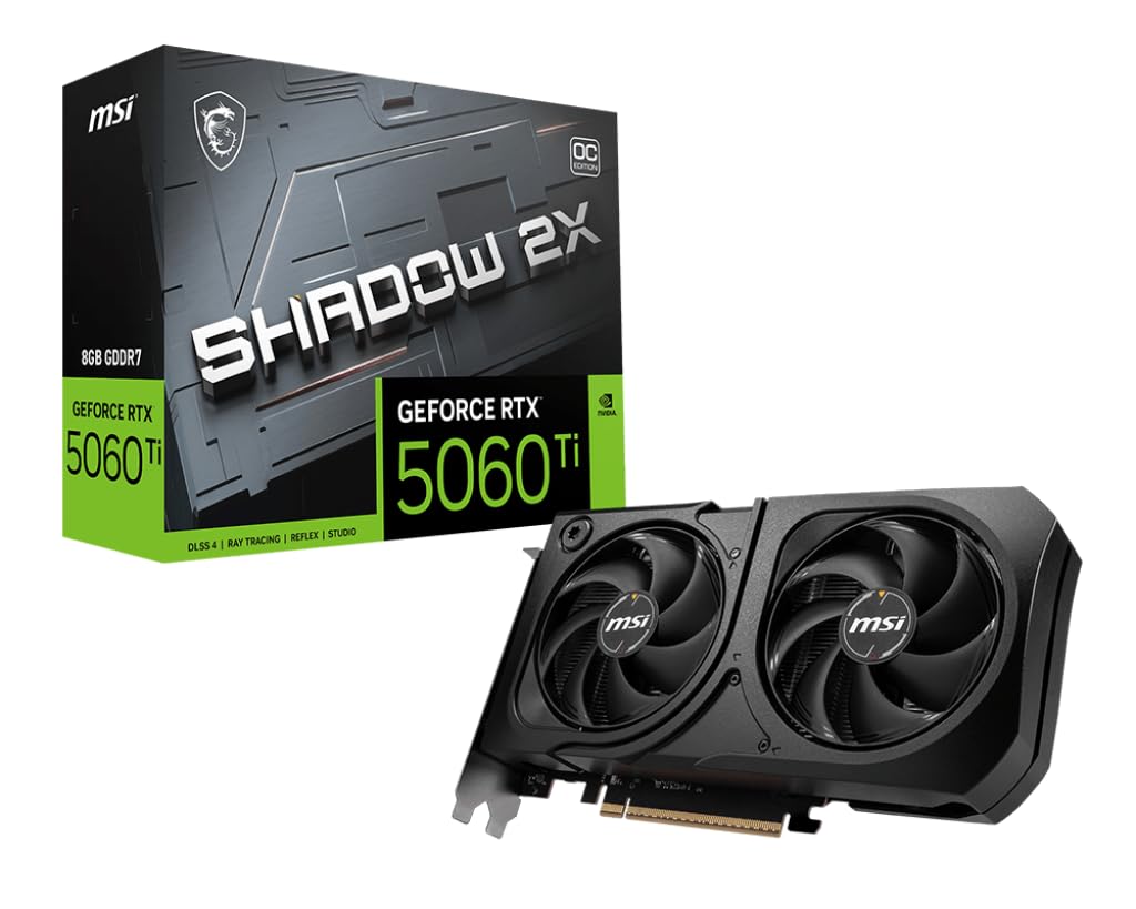 MSI RTX 5060 Ti 8G SHADOW 2X OC PLUS OEM-Seconde Vie-Etat Satisfaisant - Carte graphique - 0