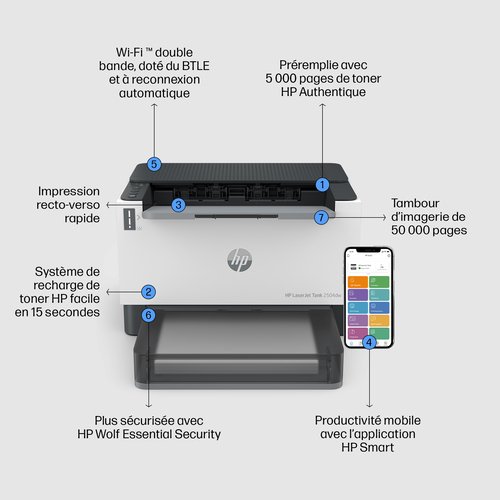 LASERJET TANK 2504DW PRINTER (2R7F4A#B19) - Achat / Vente sur grosbill.com - 17