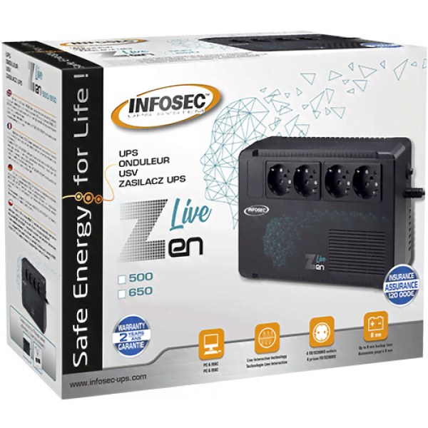 ZEN LIVE 500VA - 4 prises - Onduleur Infosec - grosbill.com - 1