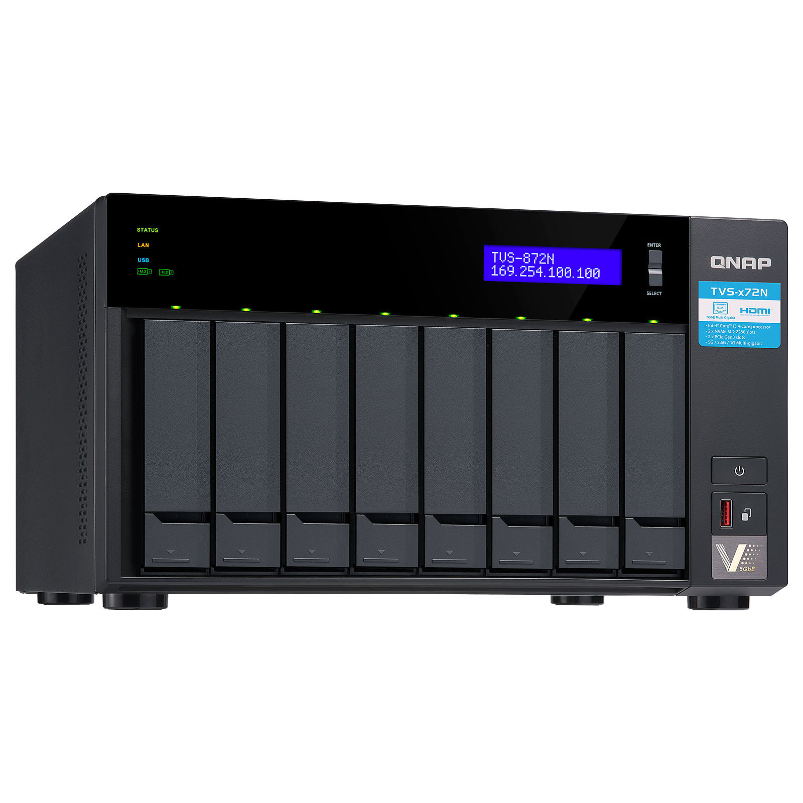 Qnap TVS-872N-i3-8G - 8 HDD - Serveur NAS Qnap - grosbill.com - 4