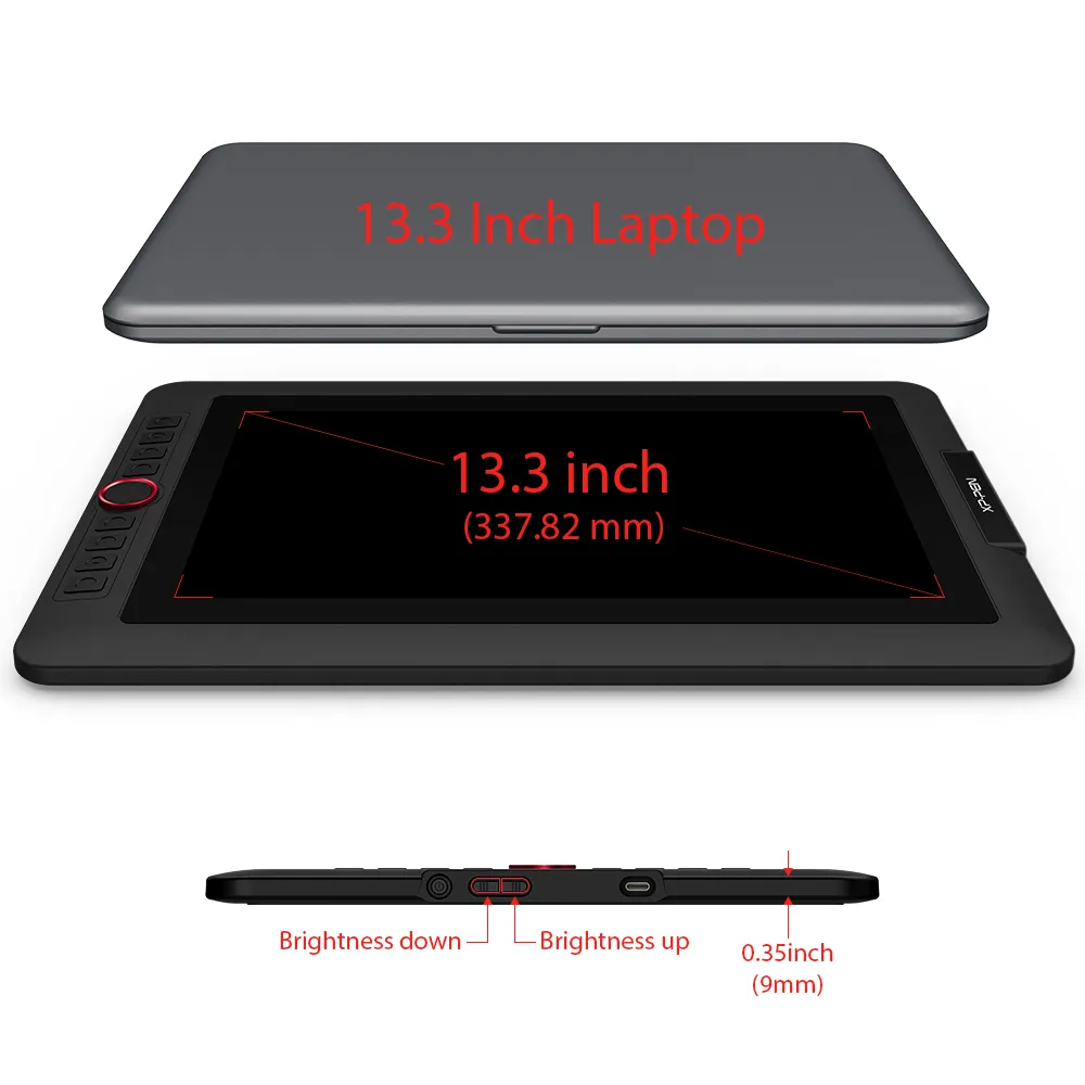 XPPEN Artist 13.3 Pro V2 5080LPI/13.3"/Noir - Tablette graphique - 6