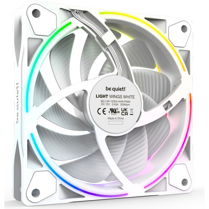 be quiet! Light Wings 120mm PWM ARGB Blanc Kit x3 - Ventilateur boîtier - 1