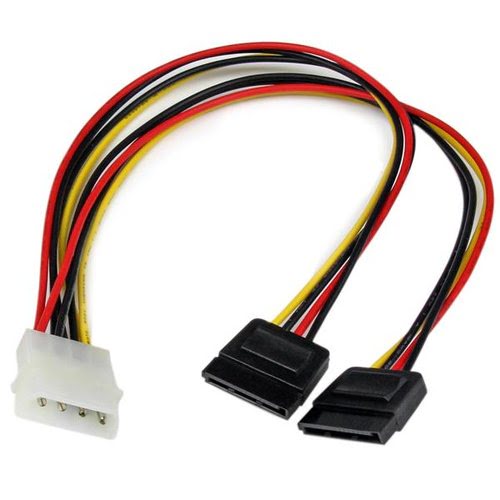 12" LP4 to 2x SATA Power Y Cable Adapter - Achat / Vente sur grosbill.com - 0