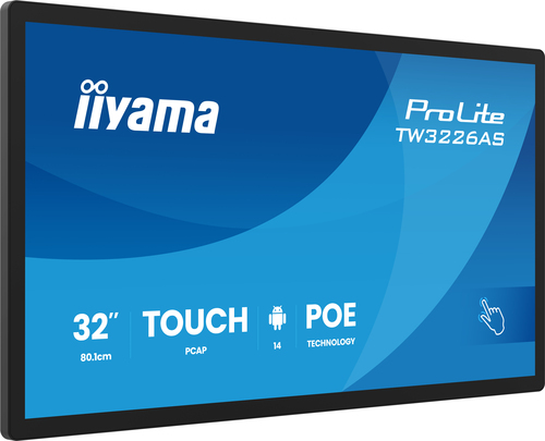 Iiyama Prolite TW3226AS-B3P 31.5" Tact VA 8ms Android14 RJ45 Bluetooth (TW3226AS-B3P) - Achat / Vente Affichage collaboratif sur grosbill.com - 1