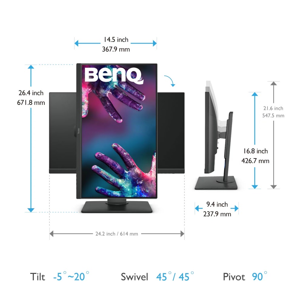 BenQ 27 pouces  9H.LHALB.QBE - Ecran PC BenQ - grosbill.com - 4